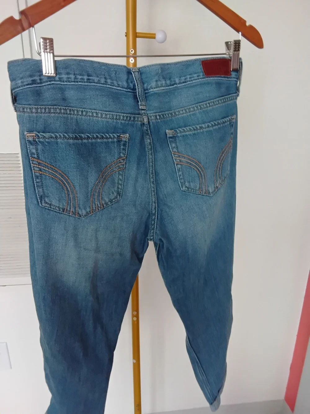 Hollister Light Blue Distressed Low Rise Boyfriend Jeans - Picture 3 of 3